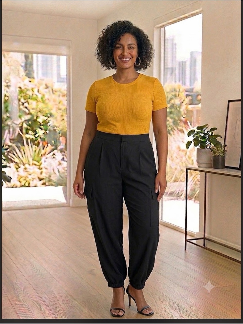 a new day Black Cargo-Style Jogger Pants